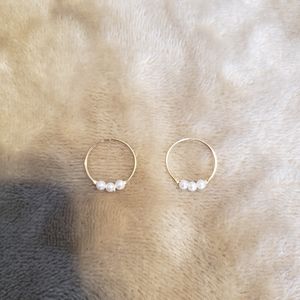 Free with purchase- gold and pearl hoops